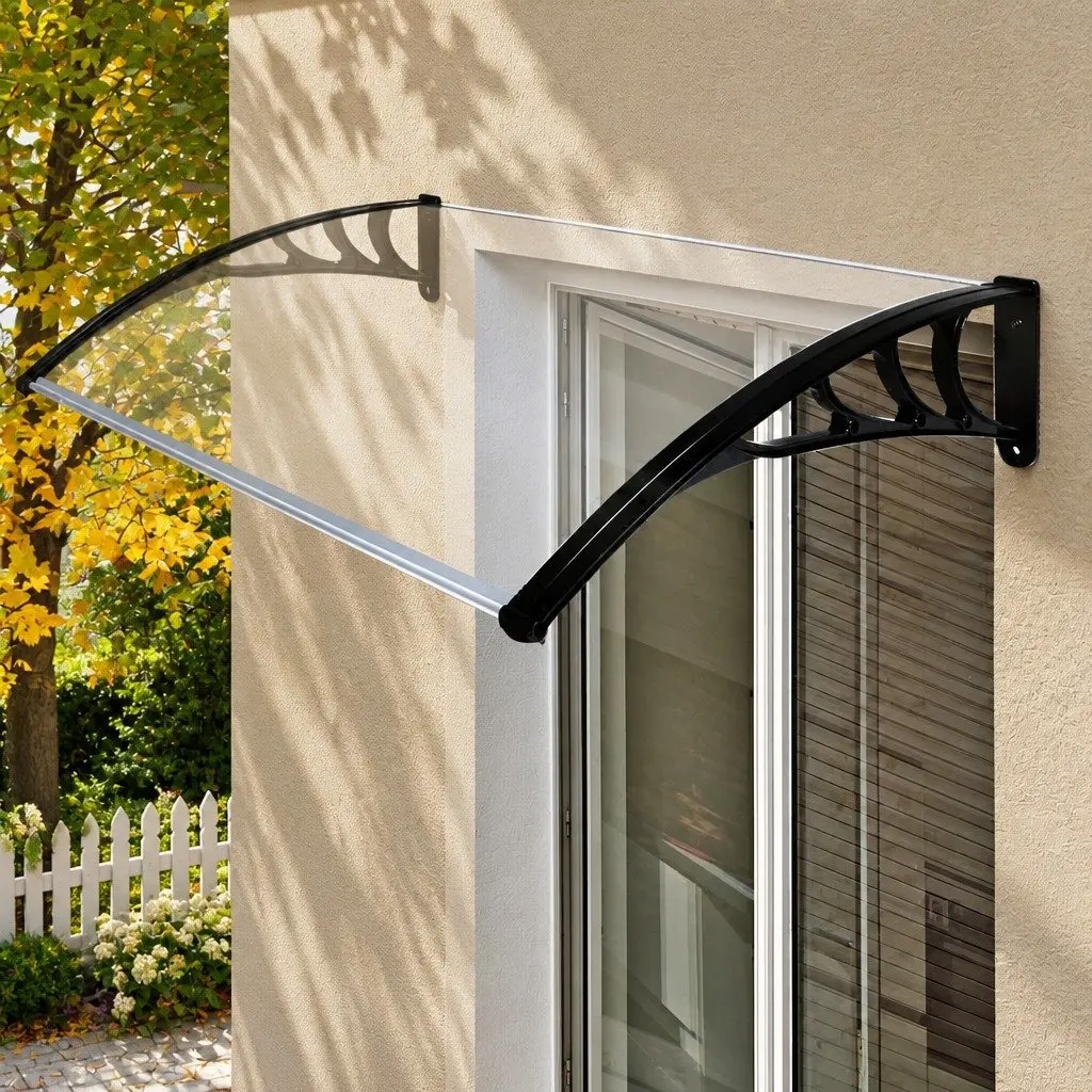 Window Door Awning Outdoor Shade 1M x 1.5M Transparent PC Panel UV Rain