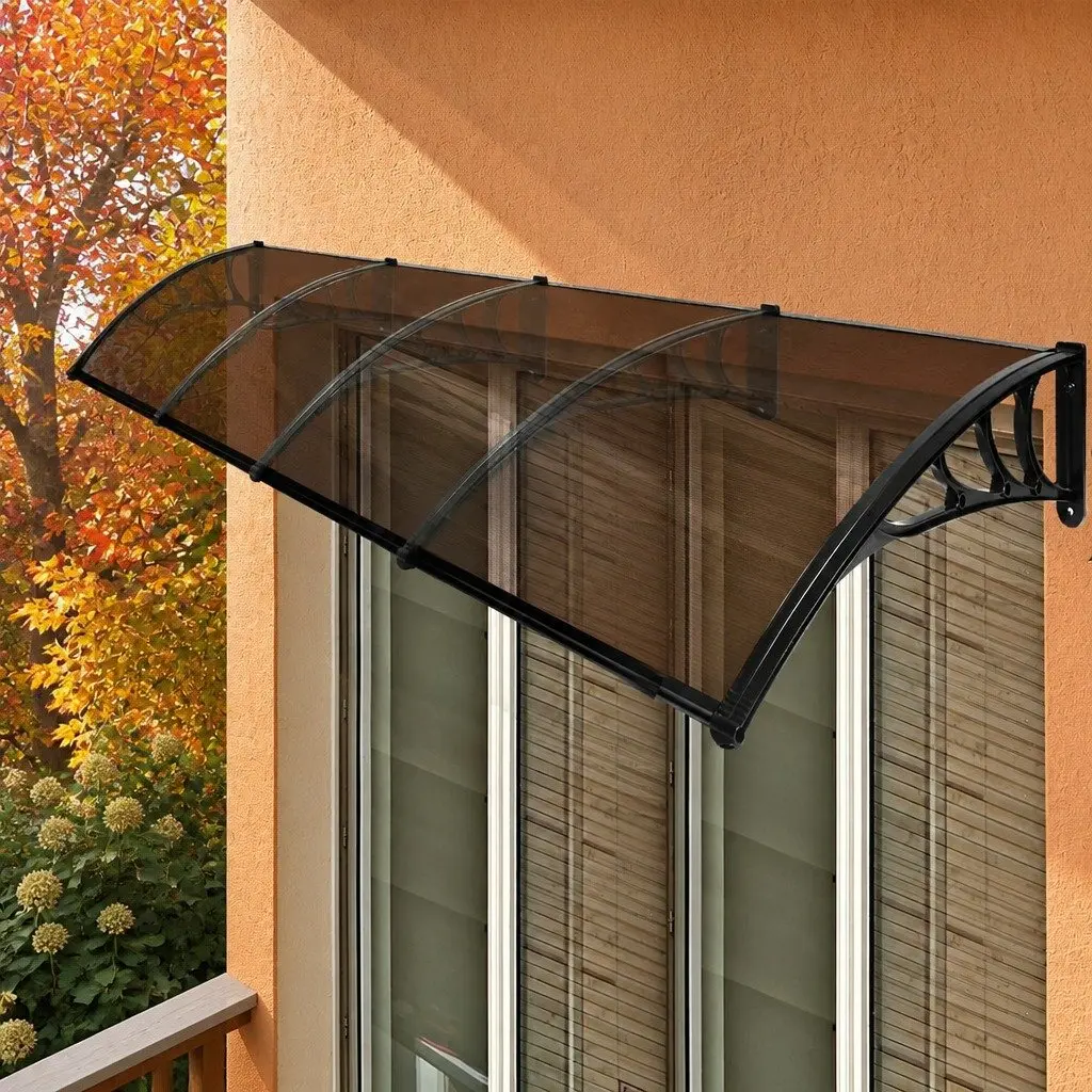 Window Door Awning Outdoor Shade 1M x 4M Brown UV Rain Protection