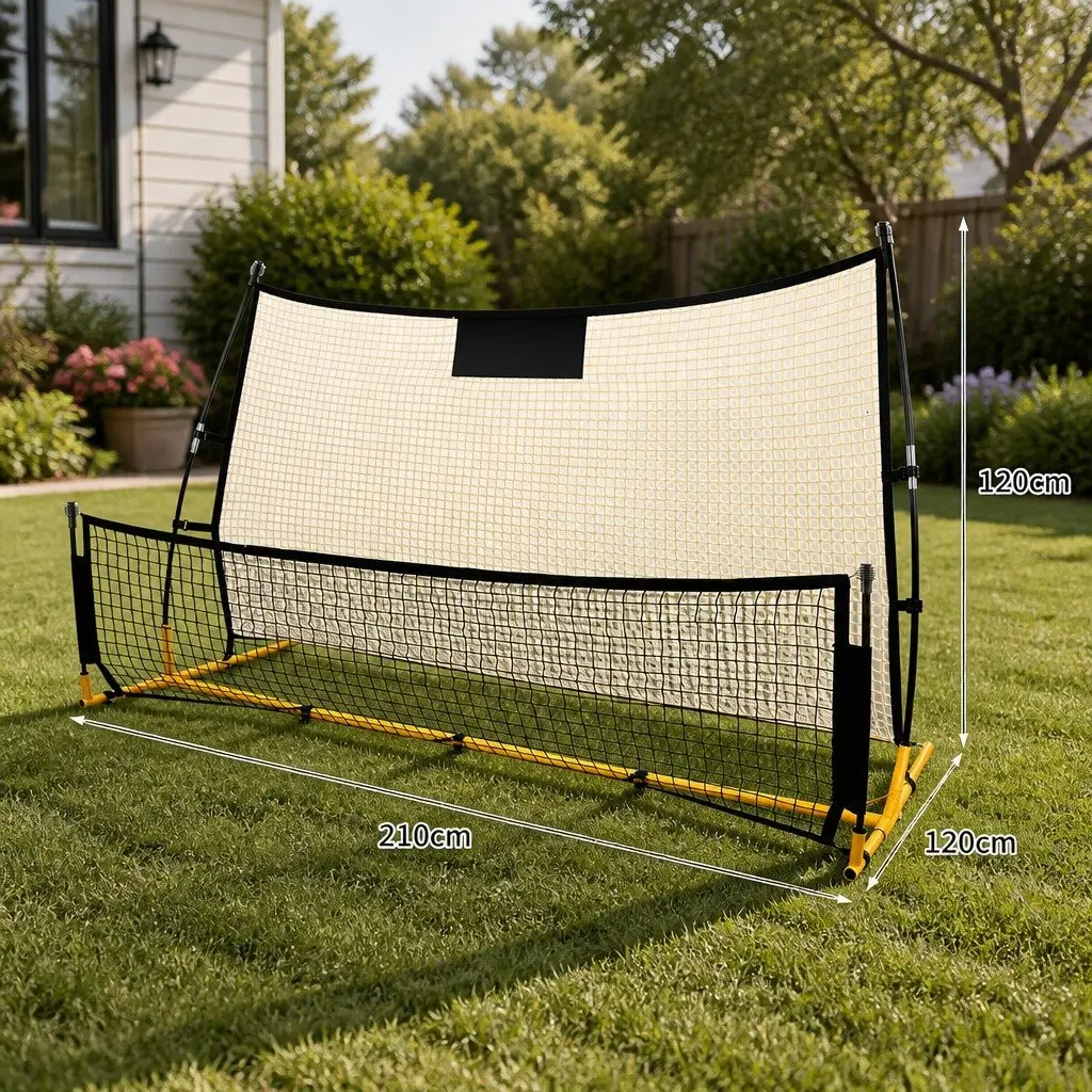 Soccer Rebounder Net Portable Training Goal 210cm x 120cm x 120cm