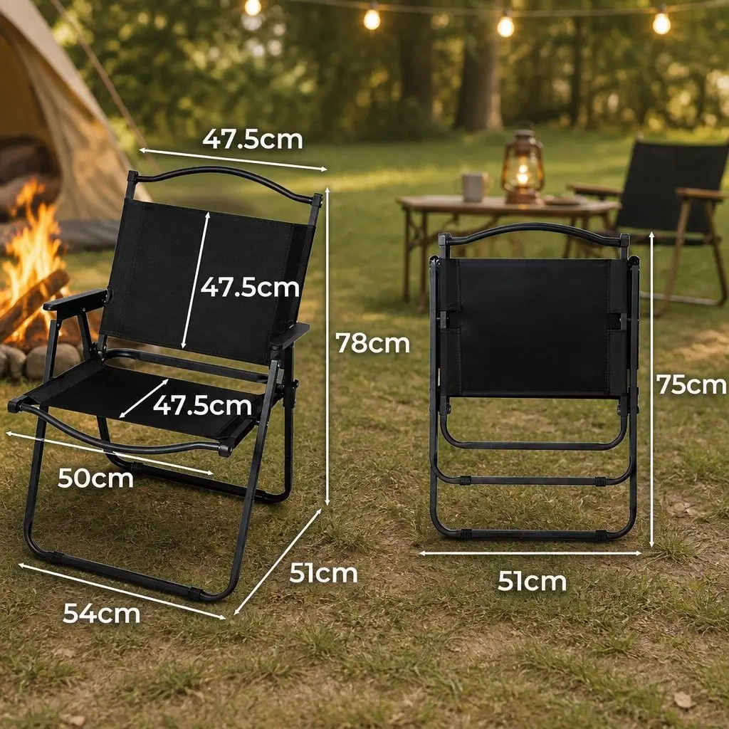 Folding Camping Chair Portable Lightweight 100kg Capacity