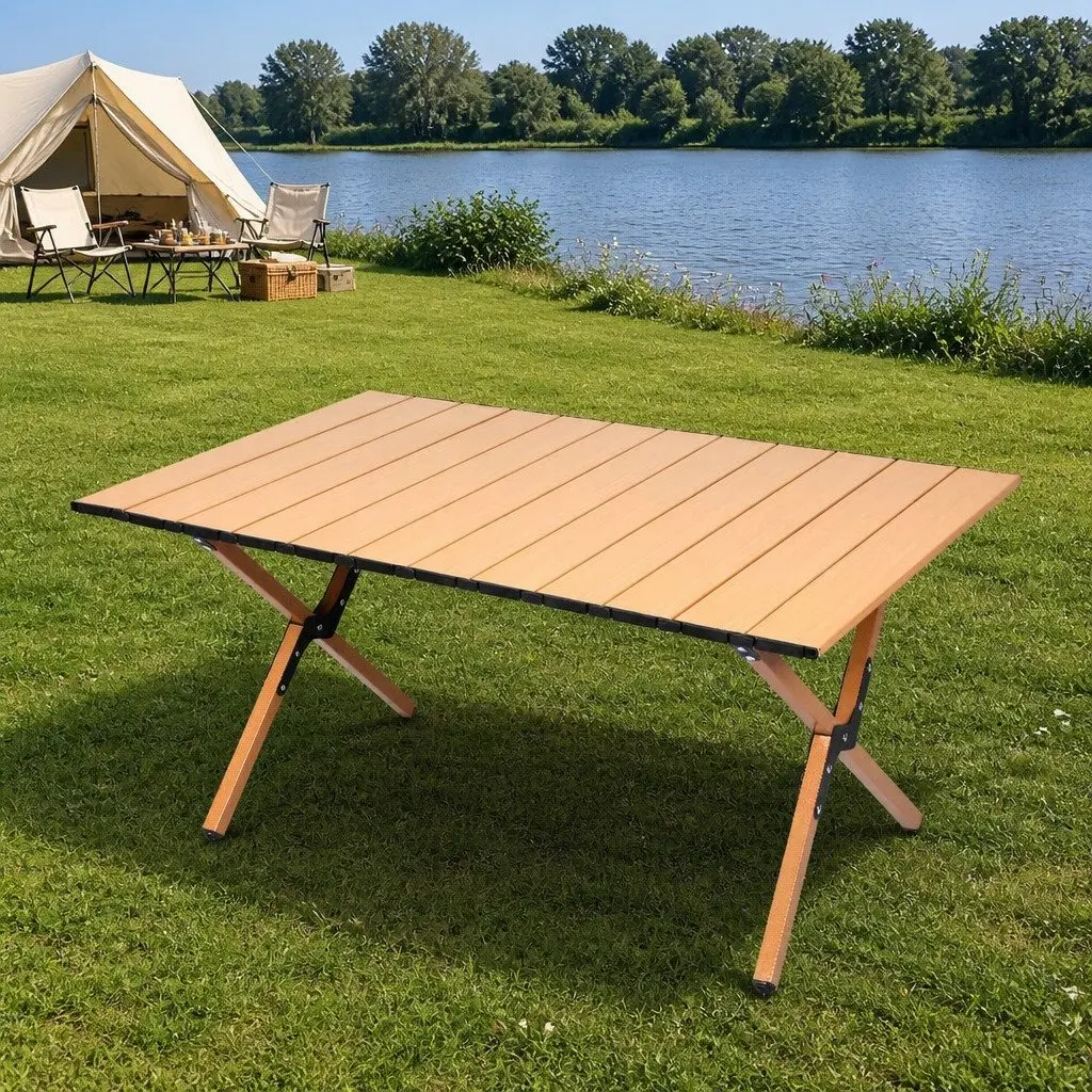 Folding Camping Table Portable Rollable Outdoor 88.5cm W x 58cm D x 41.5cm H