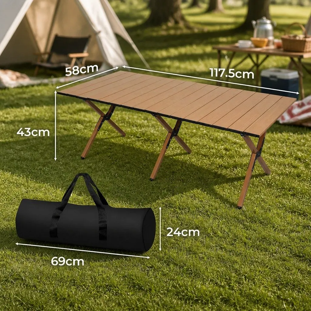 Folding Camping Table Foldable Portable Outdoor Picnic BBQ Trestle with Carry
