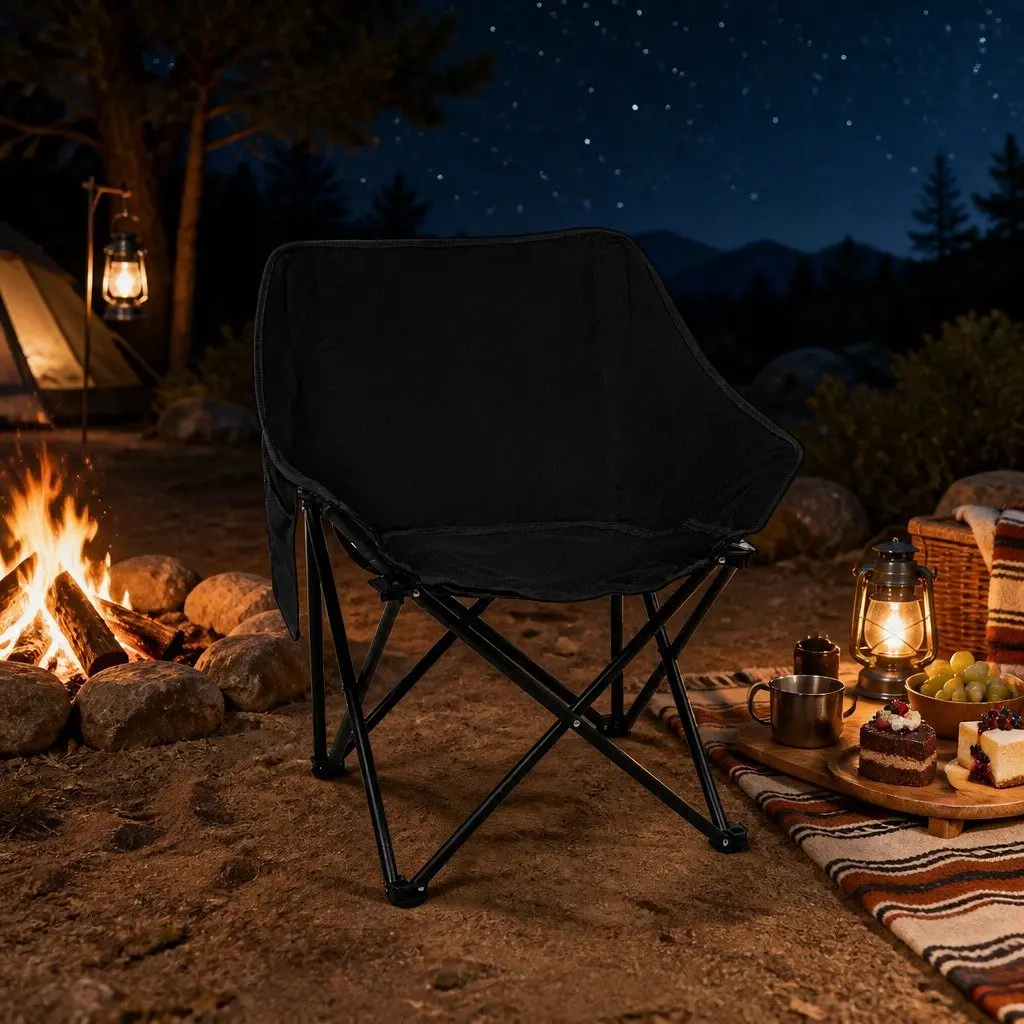 Folding Camping Moon Chair Lightweight Portable 57cm W x 47cm D x 68cm H