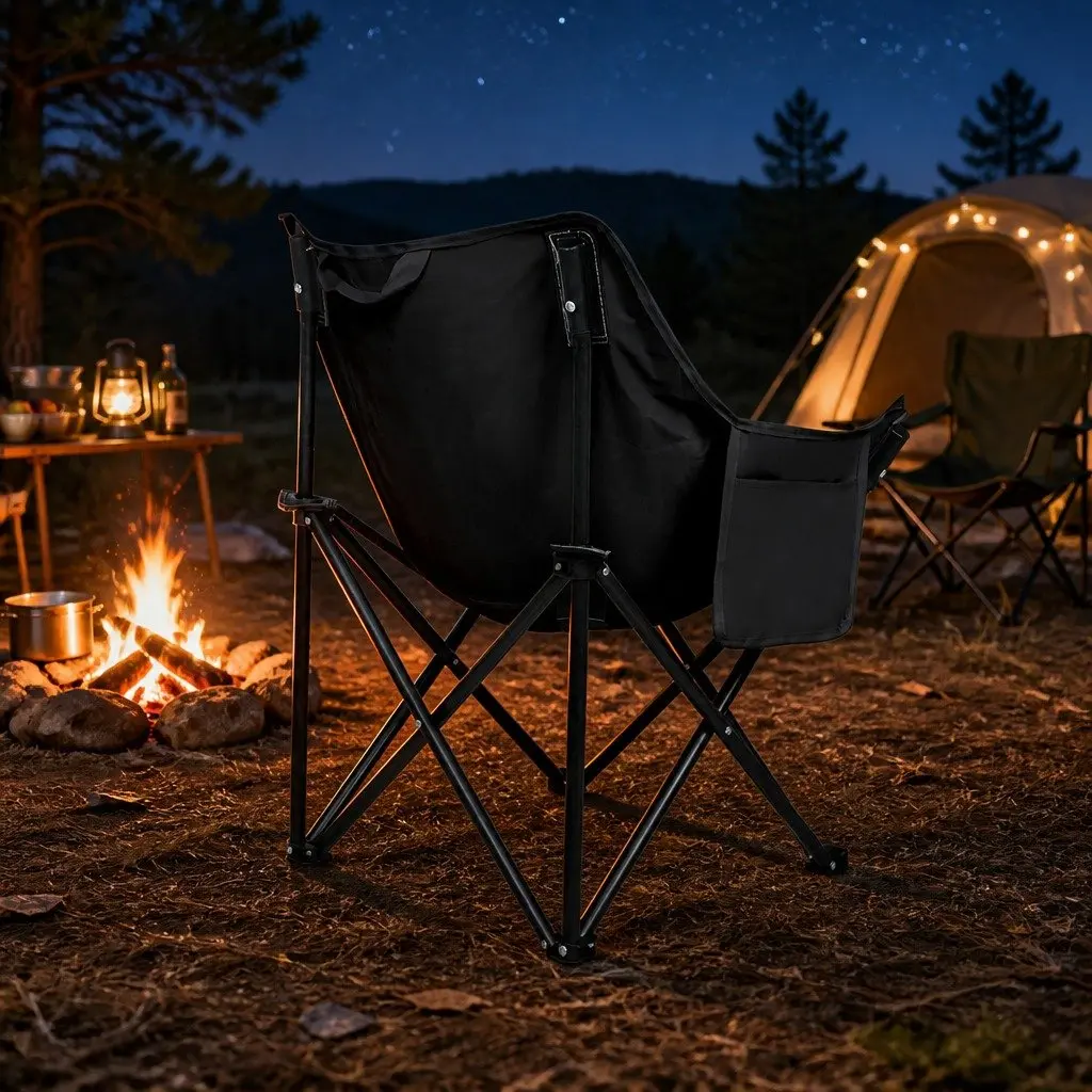 Folding Camping Moon Chair Lightweight Portable 57cm W x 47cm D x 68cm H