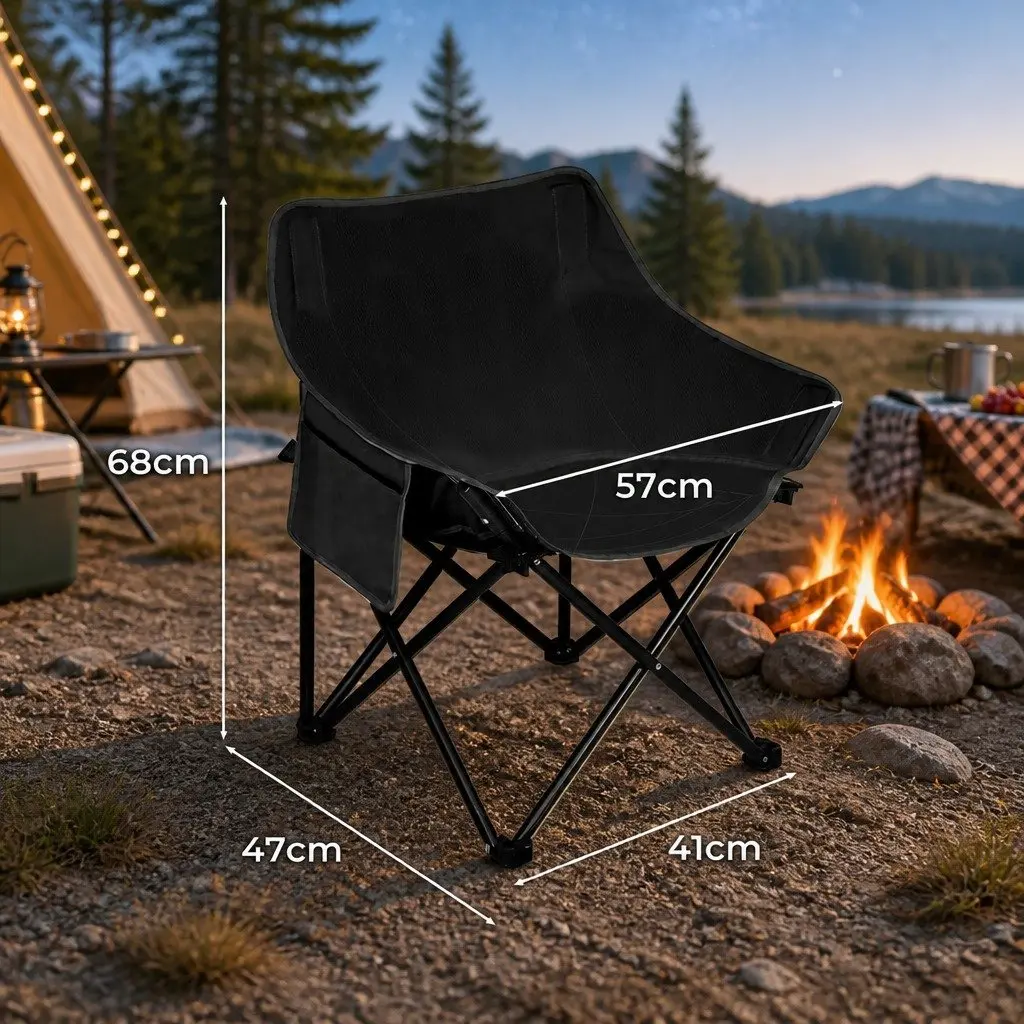 Folding Camping Moon Chair Lightweight Portable 57cm W x 47cm D x 68cm H