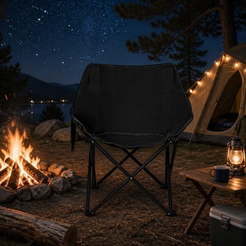 Folding Camping Moon Chair Lightweight Portable 57cm W x 47cm D x 68cm H
