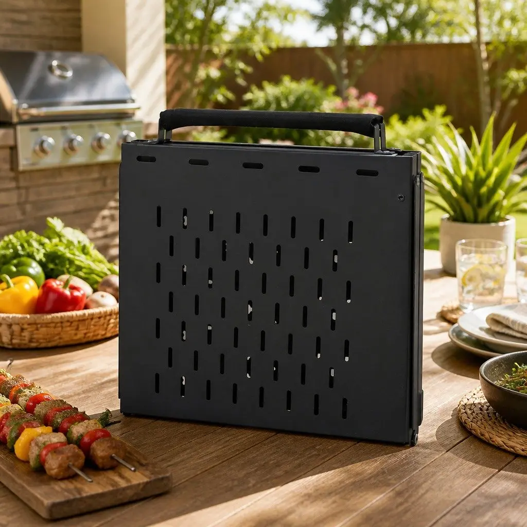 Portable Folding Charcoal BBQ Grill Table