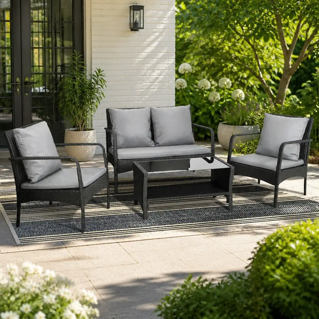 4-Piece Lounge Set for Outdoors