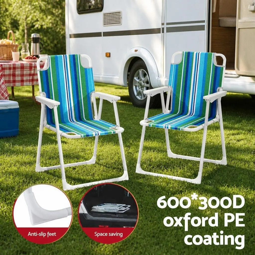 Folding Outdoor Chair Steel Frame Portable Camping Patio Furniture Weather