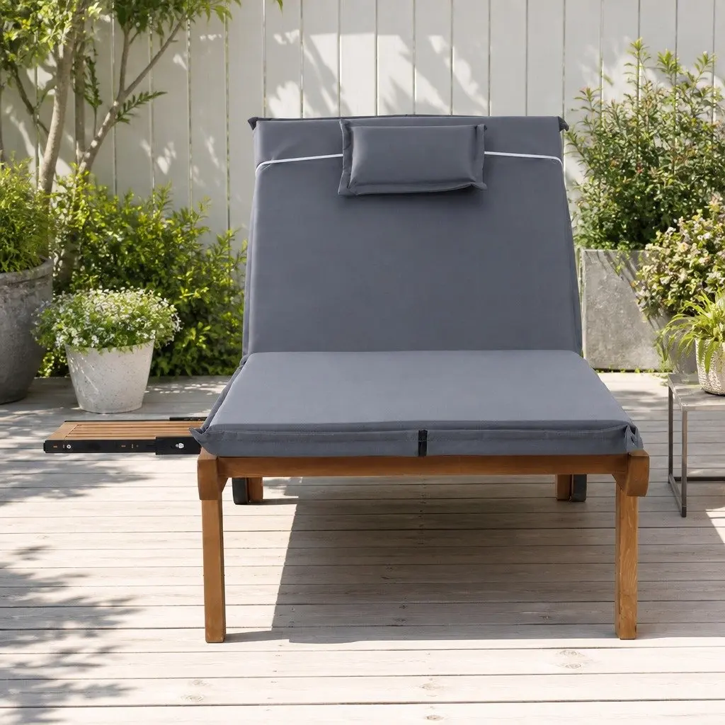 Wooden Sun Lounge for Outdoor Comfort