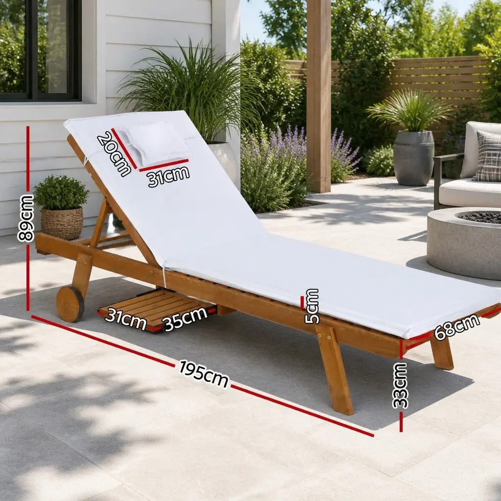 Sun Lounge Wooden Lounger