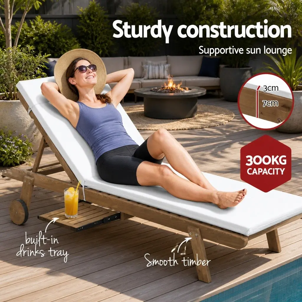 Sun Lounge Wooden Lounger
