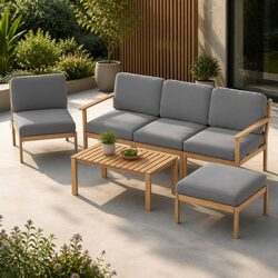 Create a Cozy Outdoor Space with 5-Seater Sofa Set