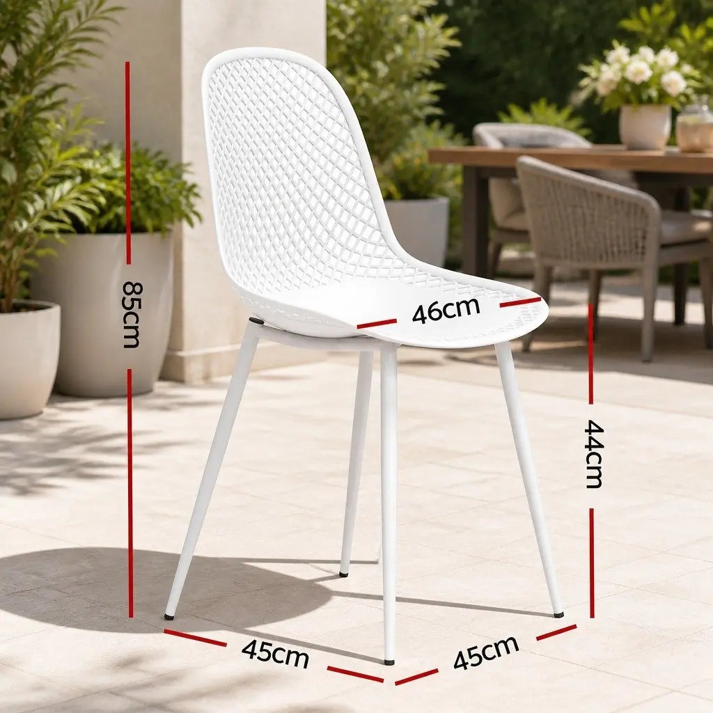 Outdoor Dining Chairs 4PC Set PP Lounge Patio Garden Furniture Yellow