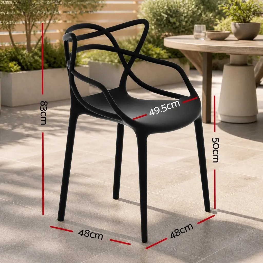 Outdoor Dining Chairs Stackable Lightweight Portable 4PC