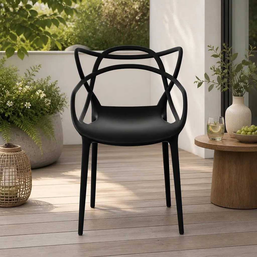 Outdoor Dining Chairs Stackable Lightweight Portable 4PC