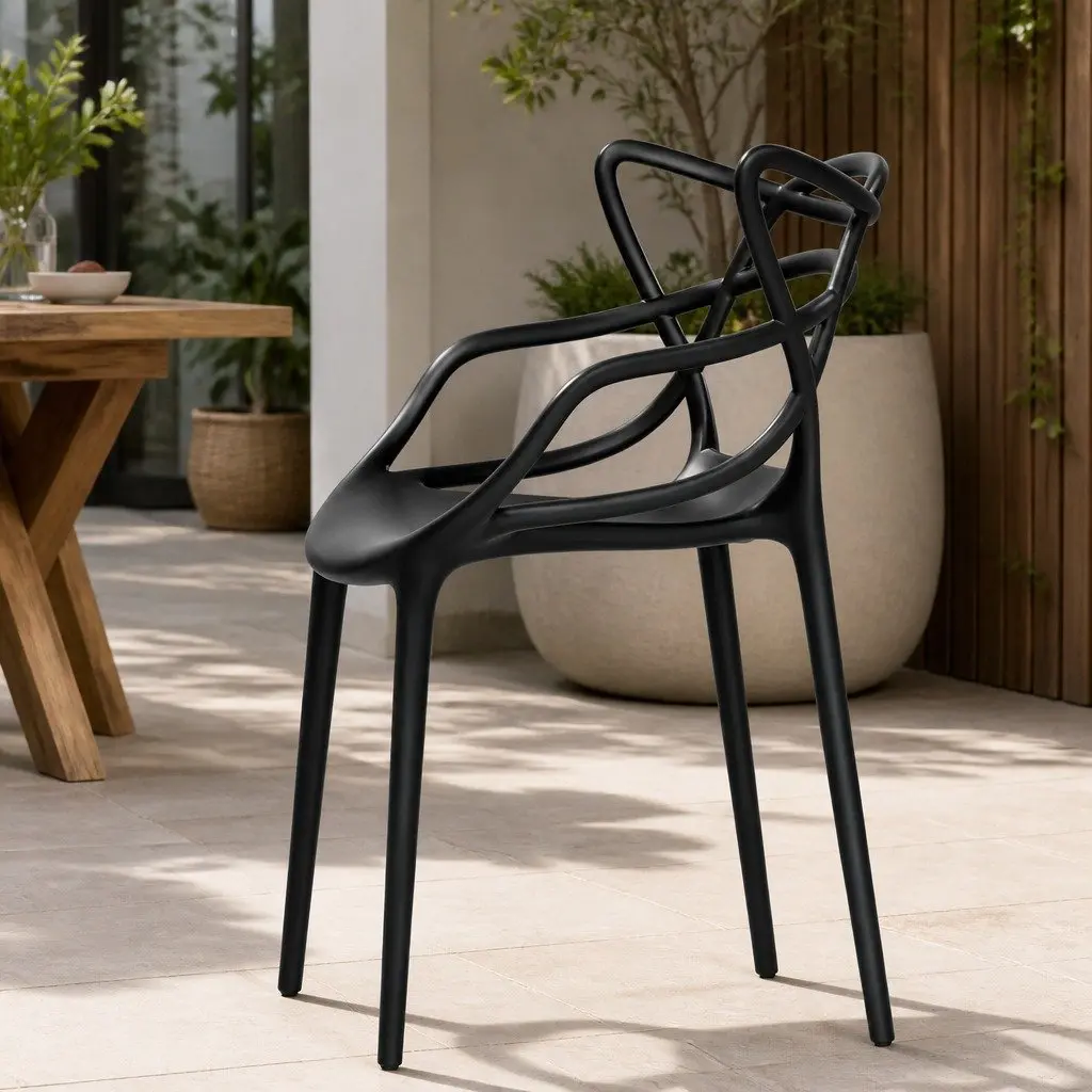 Outdoor Dining Chairs Stackable Lightweight Portable 4PC