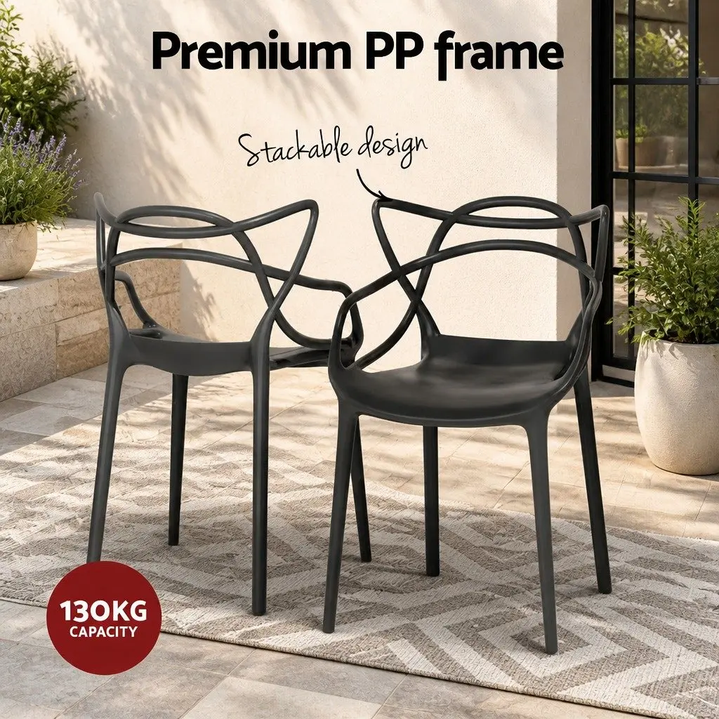 Outdoor Dining Chairs Stackable Lightweight Portable 4PC