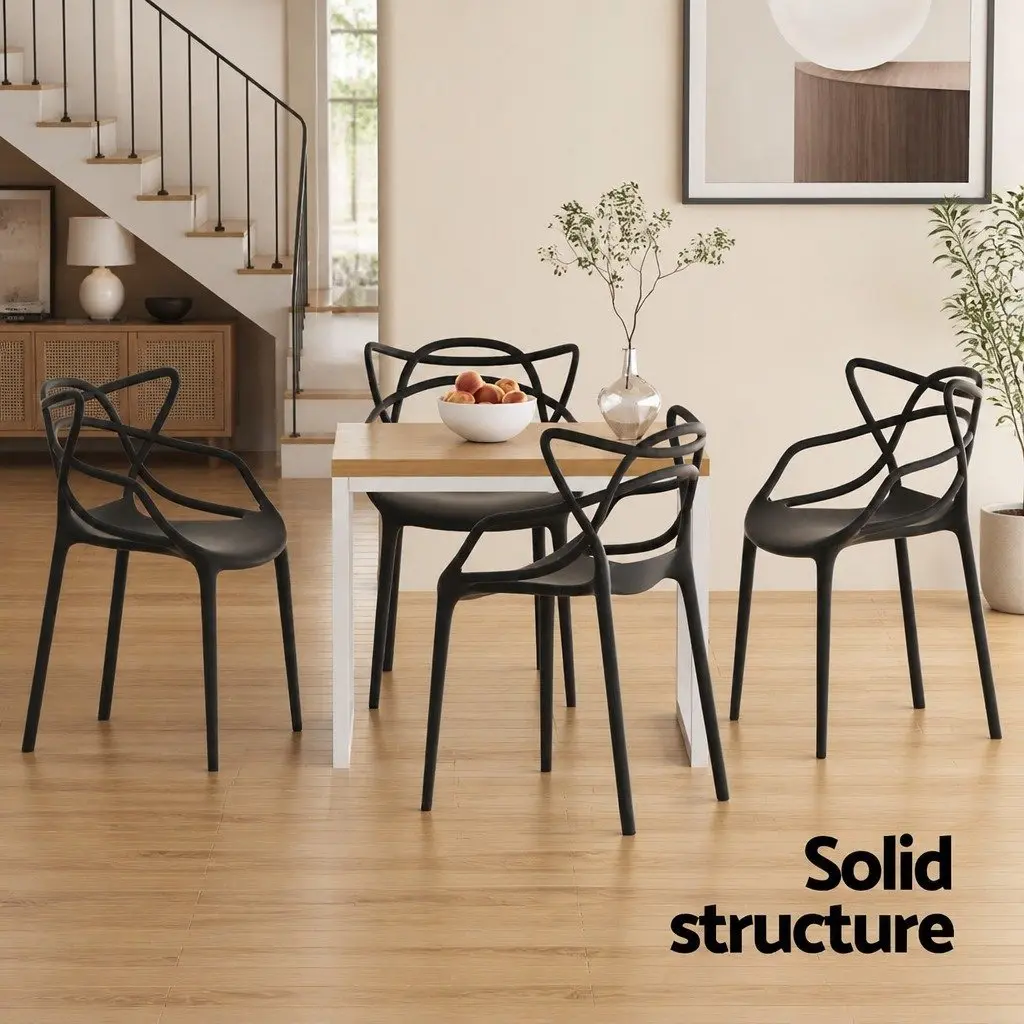 Outdoor Dining Chairs Stackable Lightweight Portable 4PC