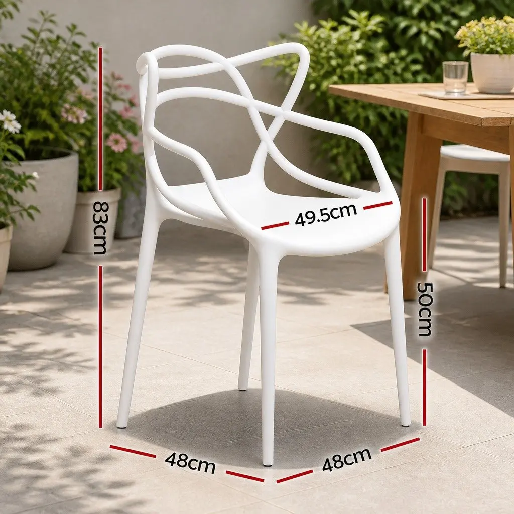 Stackable Outdoor Dining Chairs Set 4PC PP Patio Furniture Lightweight Portable