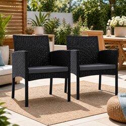 You’ll Love These 2PC Rattan Lounge Chairs