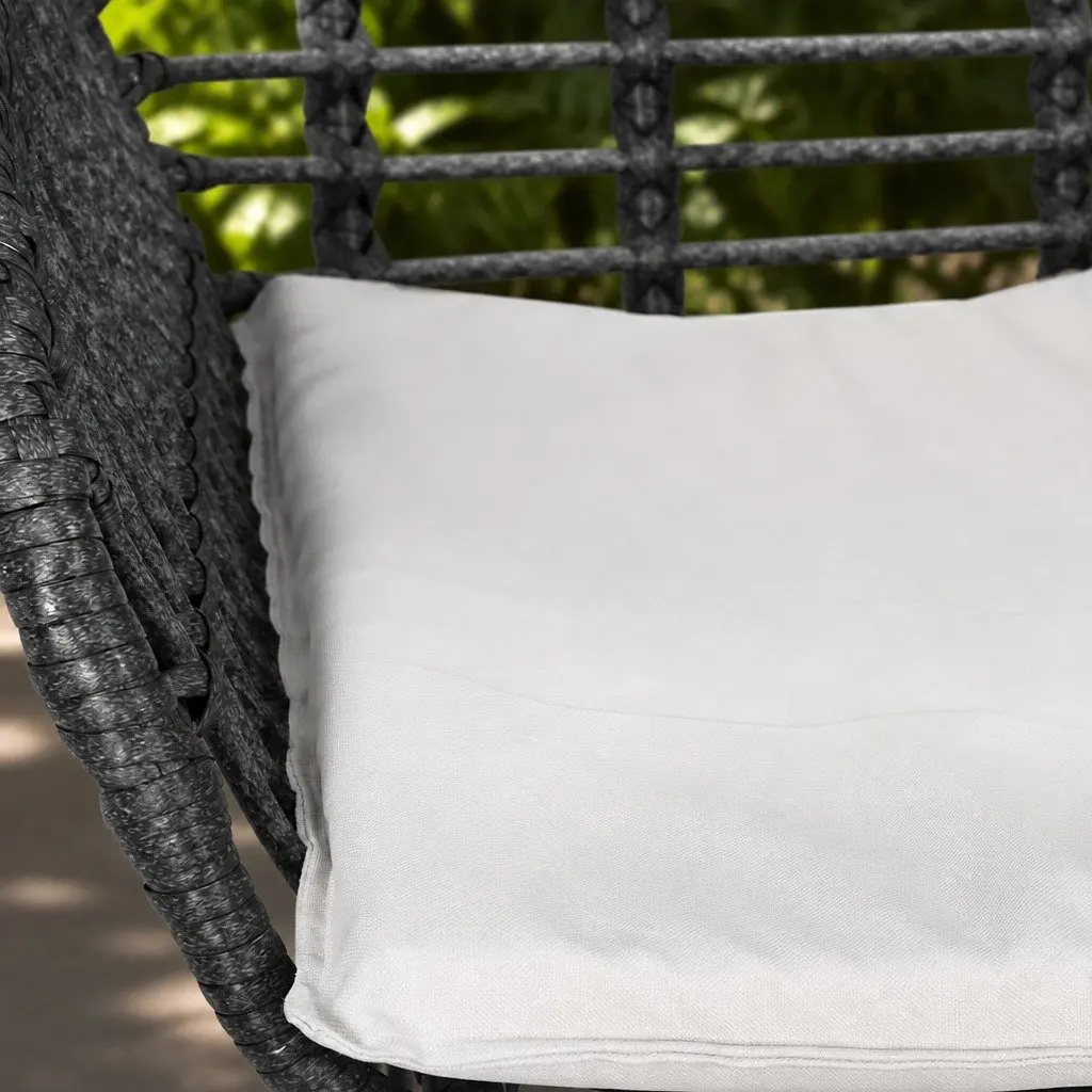 3-Piece Outdoor Lounge Setting Bistro Patio Furniture Set with Cushions Grey