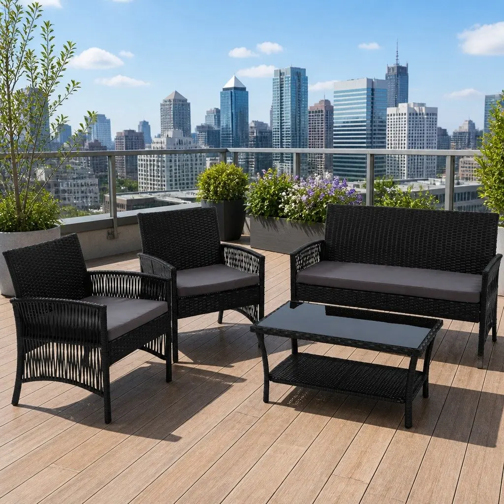 4PC Outdoor Wicker Sofa Set