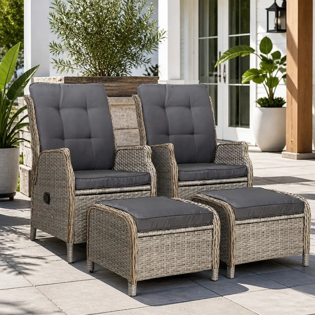 Wicker Recliner Set