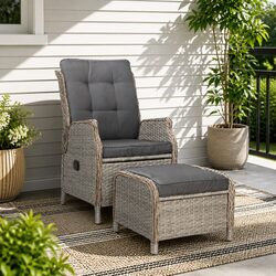 Wicker Recliner Chair and Ottoman Set: Ideal for Your Leisure Time