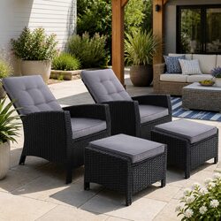 Friendly Wicker Recliner Set for Relaxation in Any Space