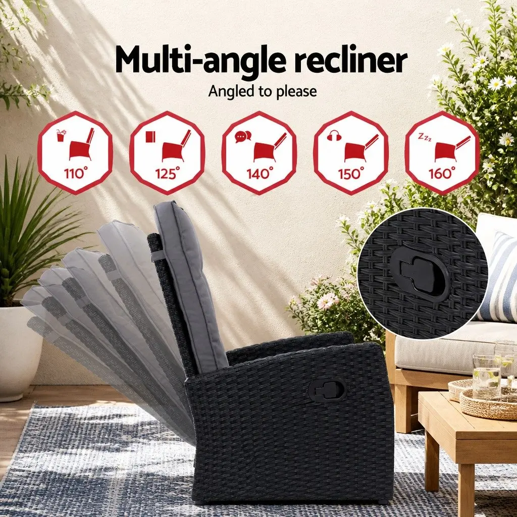 Wicker Recliner Chair Set