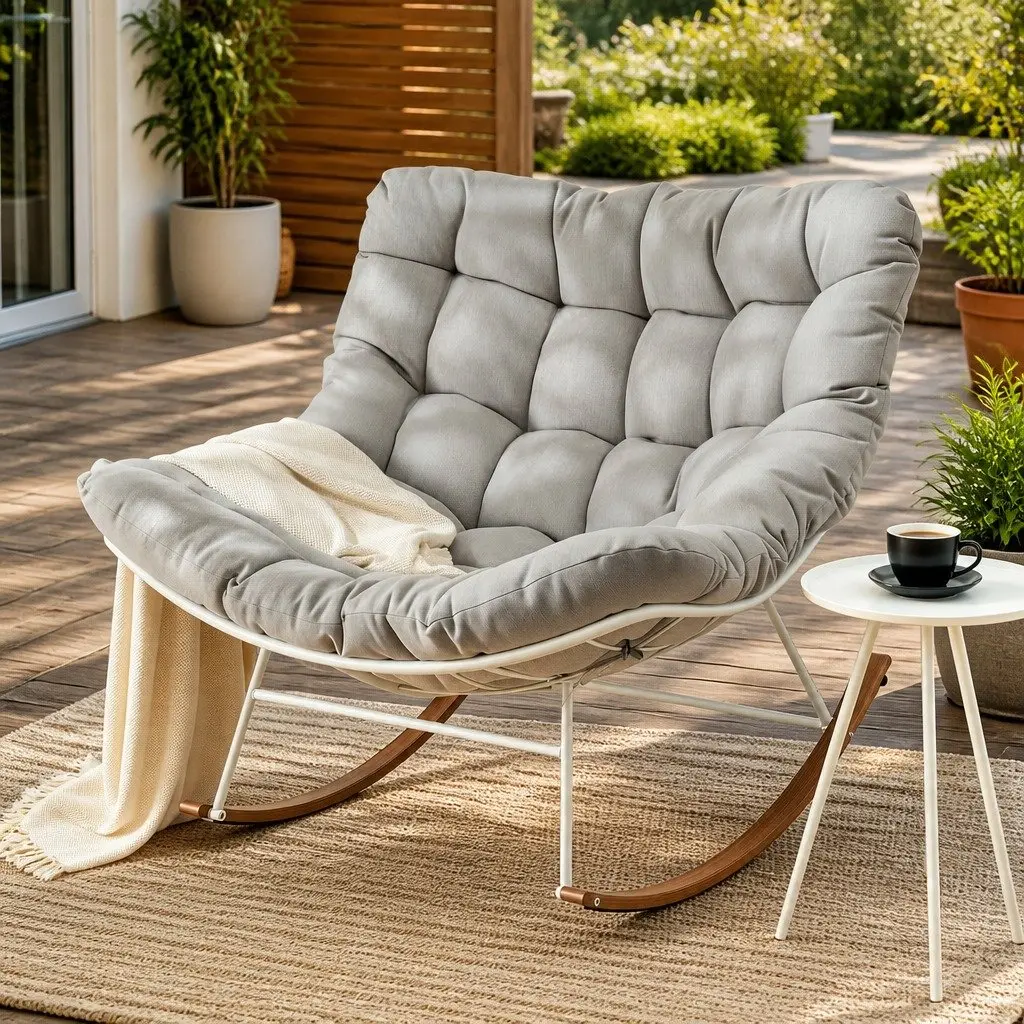 White Rocking Chair for Outdoor Comfort