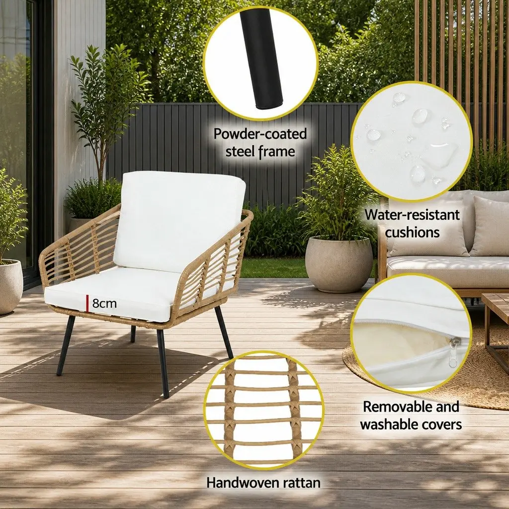 4-Piece Outdoor Lounge Sofa Set with Table