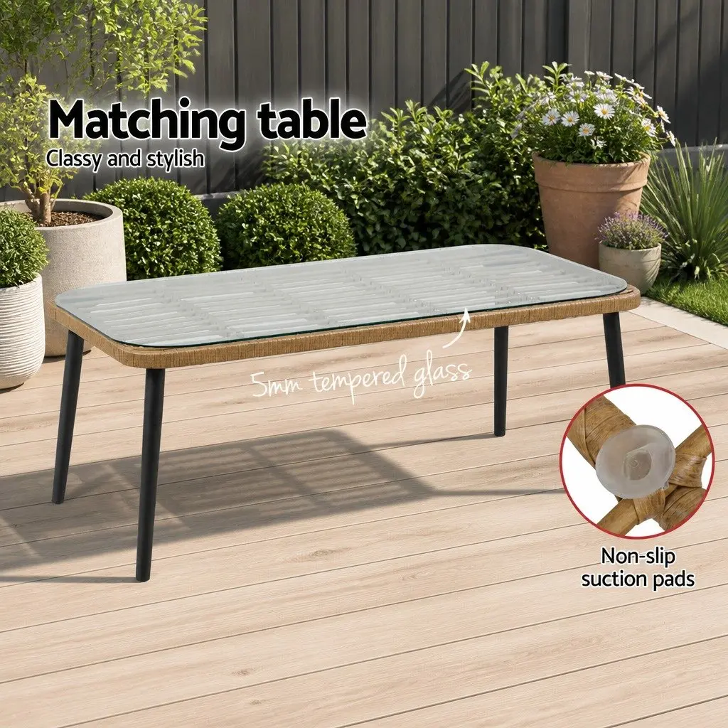 4-Piece Outdoor Lounge Sofa Set with Table