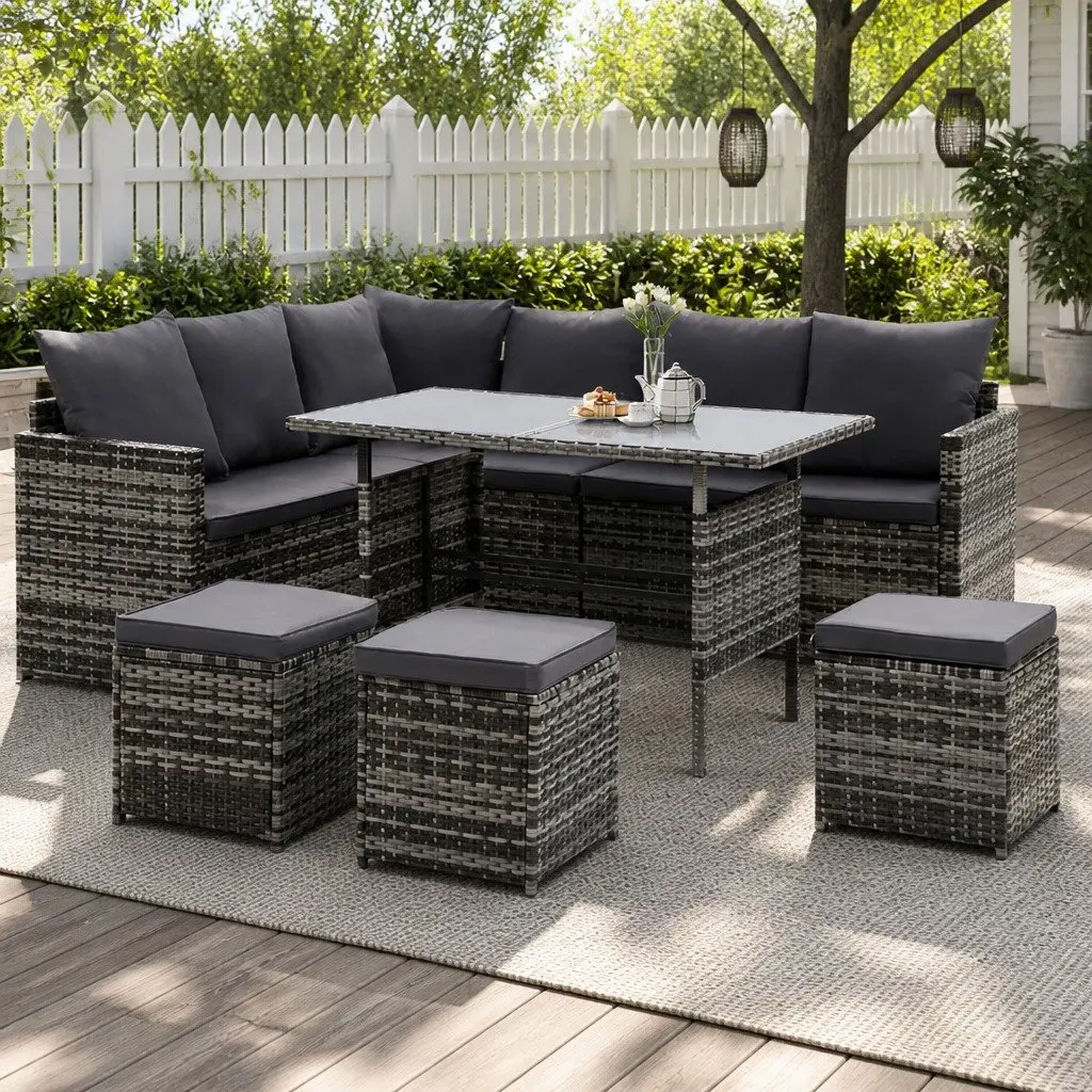 9-Seater Outdoor Sofa Dining Set for Relaxing
