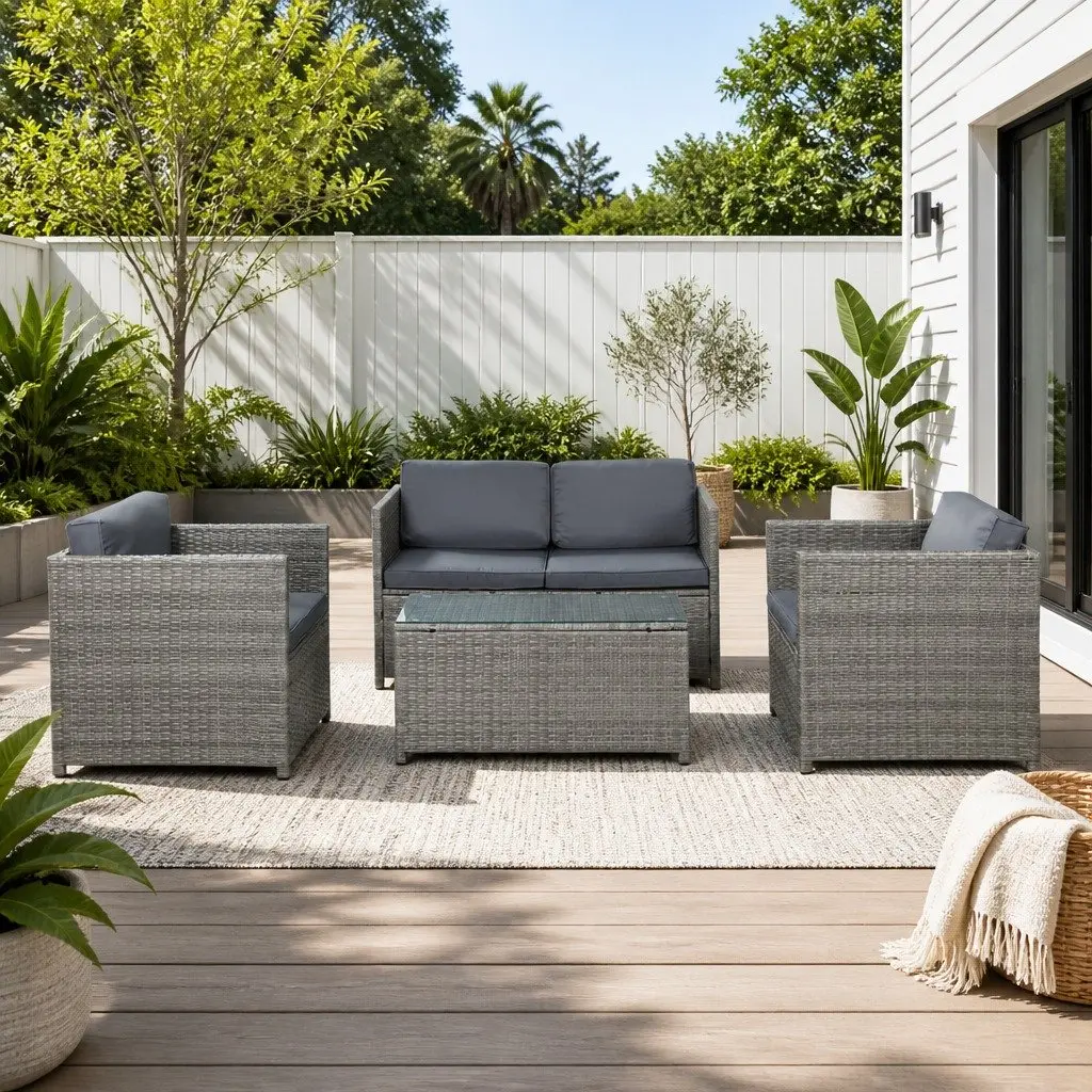 4-Piece Outdoor Wicker Sofa Set
