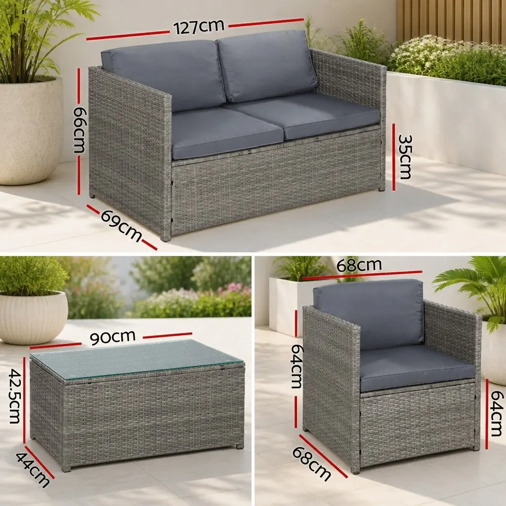 4-Piece Outdoor Wicker Sofa Set