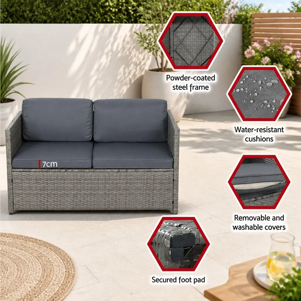 4-Piece Outdoor Wicker Sofa Set