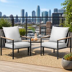 Friendly Outdoor Lounge Set: 2 Armchairs & Coffee Table