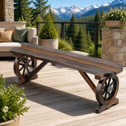 Friendly Rustic Outdoor Garden Bench for Two People