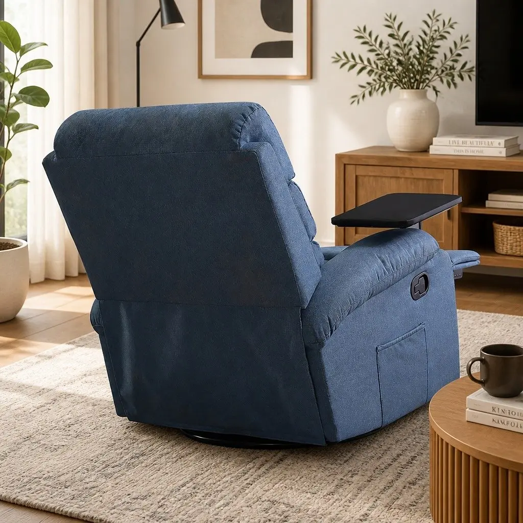 Blue Heated Massage Recliner Chair