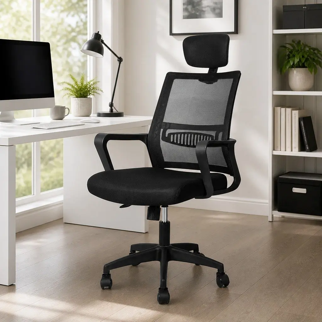 Mesh Office Chair Ergonomic Adjustable Height with Lumbar Support