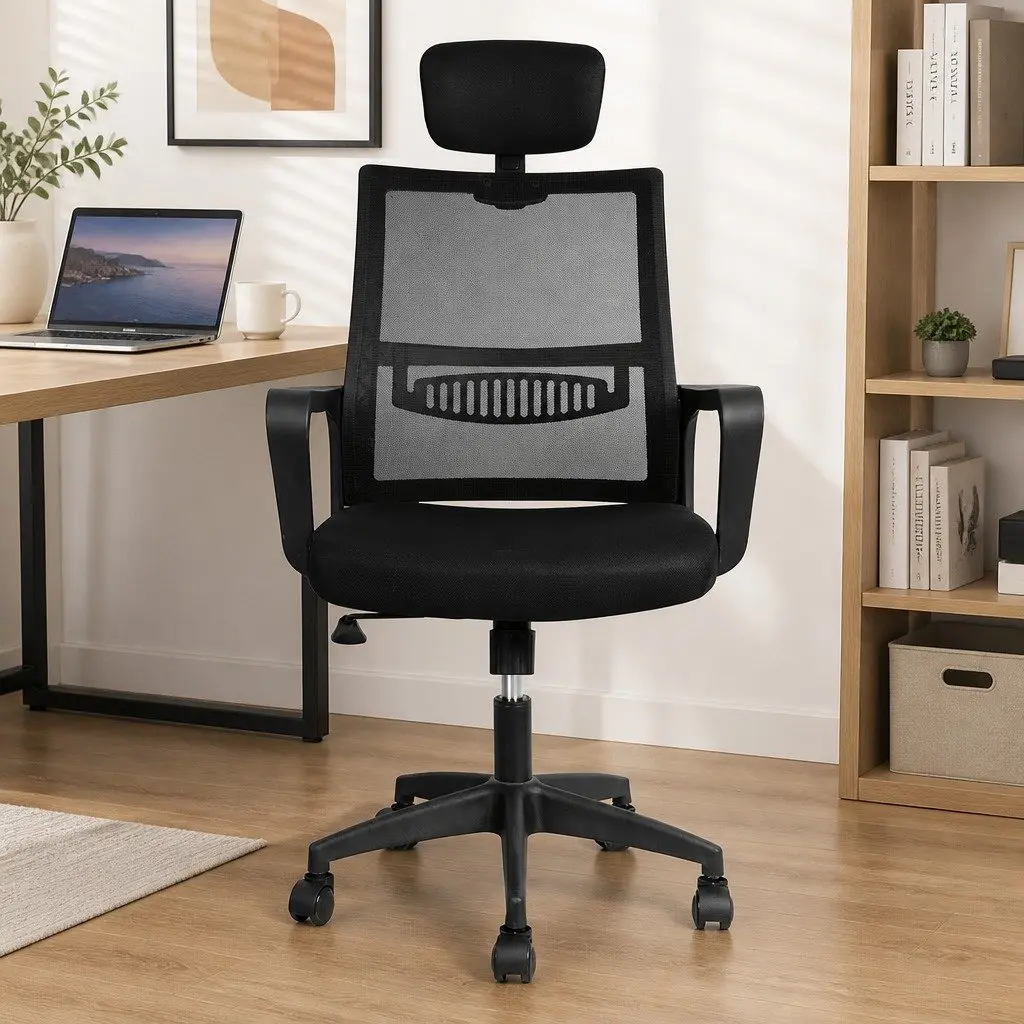 Mesh Office Chair Ergonomic Adjustable Height with Lumbar Support