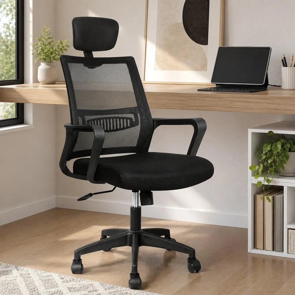 Mesh Office Chair Ergonomic Adjustable Height with Lumbar Support