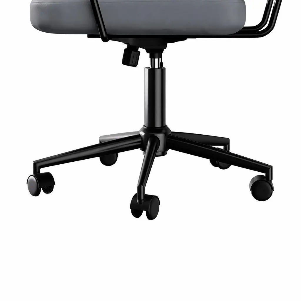 Ergonomic Office Chair PU Leather Computer Desk Chair Adjustable Height Grey