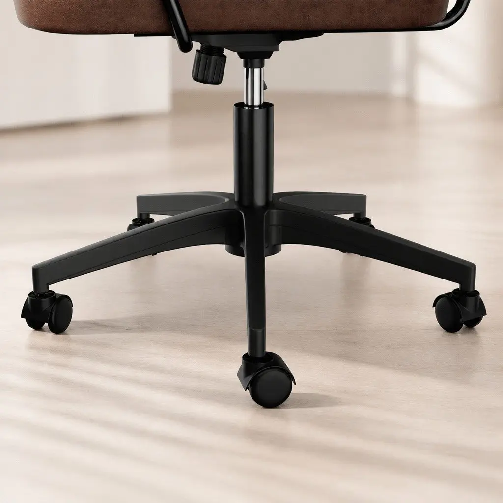 Executive Office Chair Swivel Adjustable Height with Wheels Brown
