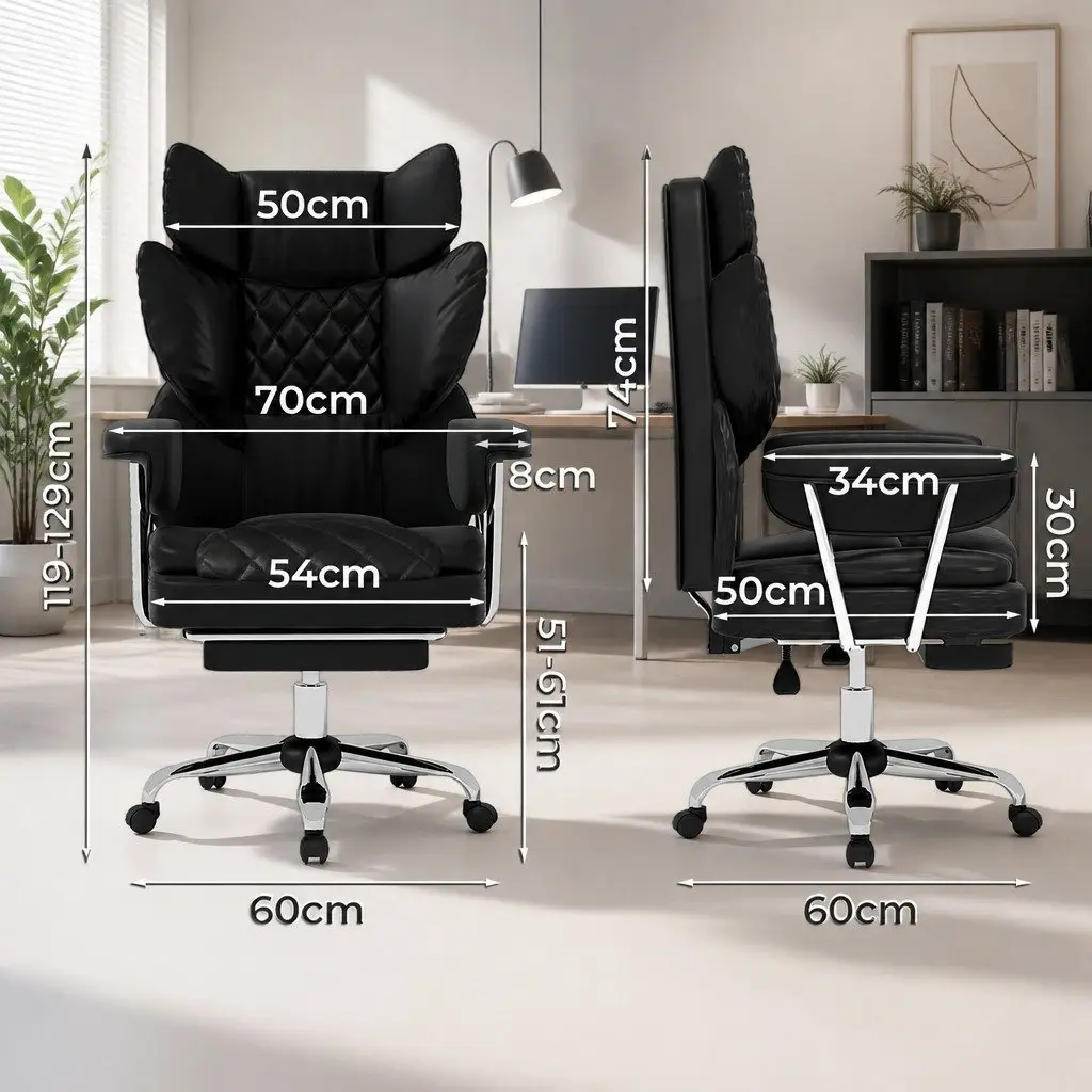 Gaming Office Chair High Back Reclining 90-135° Adjustable Ergonomic Seat