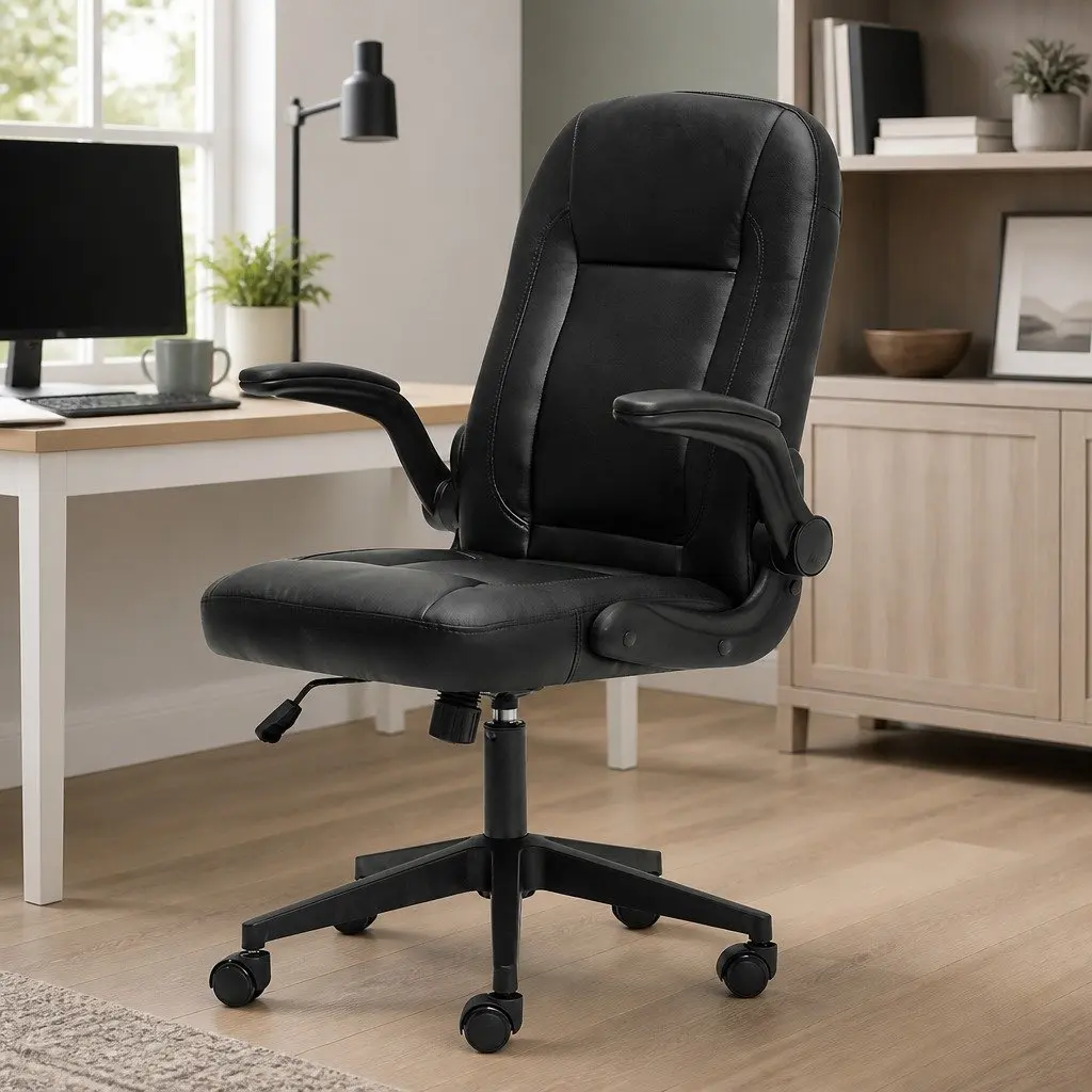 Executive Office Chair Ergonomic High Back Adjustable PU Black