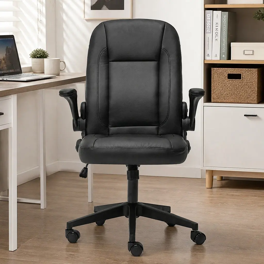Executive Office Chair Ergonomic High Back Adjustable PU Black
