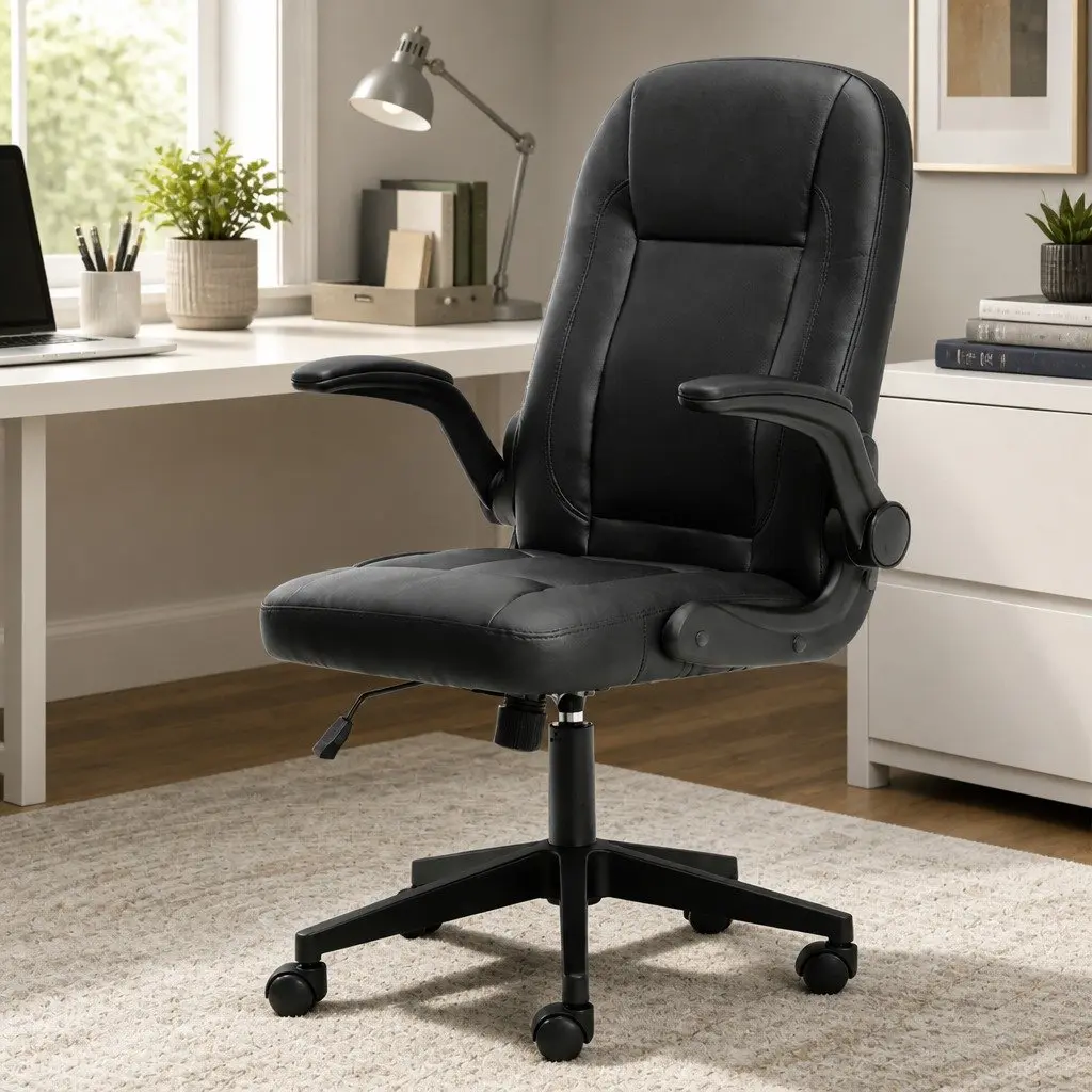 Executive Office Chair Ergonomic High Back Adjustable PU Black